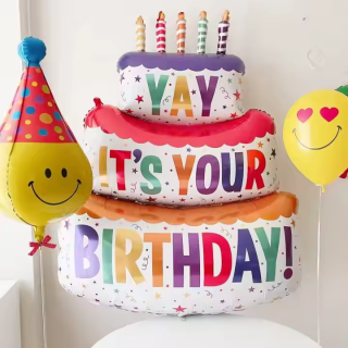 BIG size Birthday decoration cake shaped balloon for birthdays