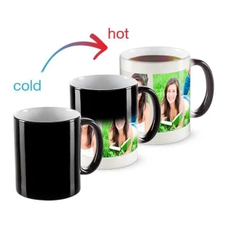 Magic Mug Black Custom Printing with Text and Photos personalized gift