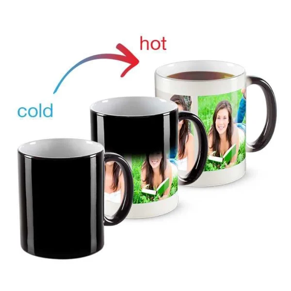 Magic Mug Black Custom Printing with Text and Photos personalized gift