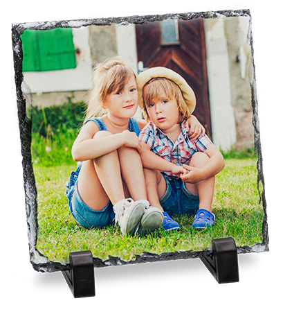 Slate plate Frame 20x20 cm Branded with photo and custom design personalized gift - Image 3