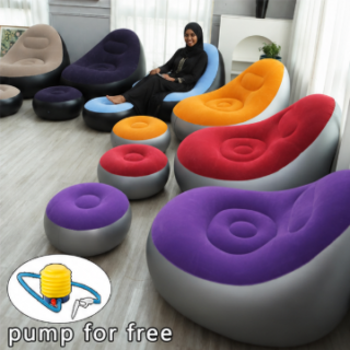 Inflatable Air Sofa Comfortable with Feet Pads for Outdoor and Indoor Leisure - Lazy Sofa